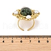 304 Stainless Steel with Natural Gemstone and Plastic Imitation Pearl Adjustable Cuff Rings for Women RJEW-Z096-02G-02-3