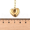 304 Stainless Steel Pave Colorful Cubic Zirconia Heart Pendant Necklaces for Women NJEW-S450-01G-3