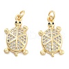 Brass Pave Clear Cubic Zirconia Pendants KK-U009-12B-G-1
