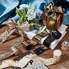   4 Roll 4 Colors 5M Hot Stamping Velvet Frayed Ribbon OCOR-PH0004-18-5