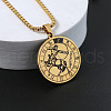 Flat Round with Constellation 201 Stainless Steel Pendant Necklaces WG10AD9-09-1