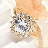 Brass Micro Pave Cubic Zirconia Finger Rings for Women RJEW-C131-03G-3