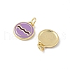 Brass Enamel Charms KK-Q039-18G-2