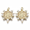 Brass Micro Pave Clear Cubic Zirconia Pendants for Religion ZIRC-N039-078-NF-1