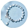 Butterfly Alloy & Cat Eye & Natural Moonstone Round Beaded Charm Bracelets for Women WG9D4EC-01-5