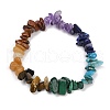 Chakra Natural Mixed Gemstone Chips Stretch Bracelets for Women BJEW-JB11633-01-2