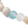 Bohemia Style Natural Fossil & Freshwater Shell & Glass Beads Stretch Bracelets for Women BJEW-JB11865-02-3