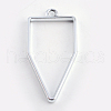 Rack Plating Alloy Polygon Open Back Bezel Pendants X-PALLOY-S047-10D-FF-2
