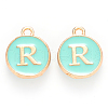 Golden Plated Alloy Enamel Charms X-ENAM-S118-05R-1