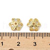 Brass Micro Pave Clear Cubic Zirconia Bead Cap KK-V015-15G-01-2