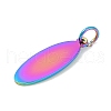 Ion Plating(IP) 304 Stainless Steel Stamping Blank Tag Pendants STAS-I311-20B-RC-2