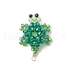 3D Electroplate Glass Seed Beaded Tortoise Pendants PALLOY-MZ00674-04-1