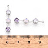 Brass Micro Pave Clear Cubic Zirconia Pendants KK-N267-01A-P-3