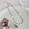 Natural Shell Star & Colorful Glass Round Beaded Necklaces for Women CT9099-5