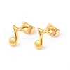 304 Stainless Steel Tiny Musical Note Stud Earrings with 316 Stainless Steel Pins for Women EJEW-J043-20G-1