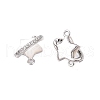 Brass Micro Pave Clear Cubic Zirconia Star Connector Charms KK-B102-27P-2