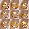 Personality Special-Interest 304 Stainless Steel Finger Rings for Women FS-WG32BFC-01-2