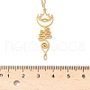 304 Stainless Steel Hollow Cut Yoga Om Lotus Flower Pendant Necklaces NJEW-Z073-02G-03-5