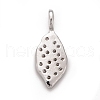 Rack Plating Brass Micro Pave Clear Cubic Zirconia Pendants KK-B056-02P-2