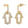 Brass Micro Pave Clear Cubic Zirconia Dangle Stud Earrings EJEW-F256-04G-2