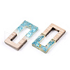 Transparent Resin & White Wood Pendants RESI-N039-48-2