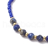 Adjustable Natural Lapis Lazuli & Seed Braided Bead Bracelets BJEW-JB10181-07-3