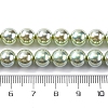 UV Plating Pearlized Glass Pearl Beads Strands GLAA-F128-01B-T14-2