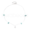 Synthetic Turquoise Chip Beads Necklace Making with 304 Stainless Steel Jump Rings and Nylon Thread NJEW-JN05215-01-2