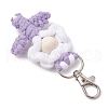 4Pcs 4 Colors Flower Woven Cotton Pendant Decorations HJEW-JM02823-5