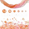 6 Styles Gradient Color Transparent Painted Glass Beads Strands DGLA-YW0001-28T-1