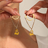 Stylish Stainless Steel Heart Pendant Hoop Earrings LI4623-4