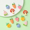 12Pcs 6 Styles Opaque Resin Fruit & Vegetable Pendants RESI-YW0001-56-1
