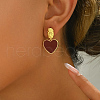 Exquisite Brass Heart Dangle Stud Earrings KG8789-2