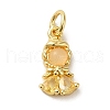 Brass Micro Pave Colorful Cubic Zirconia Glass Pendants KK-R162-026E-G-1
