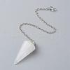 Platinum Tone Brass Crystal Cone Hexagonal Pointed Dowsing Pendulums MAK-M015-01I-7