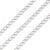 Anti-Tarnish Rhodium Plated 925 Sterling Silver Curb Chains STER-E072-01P-01-1
