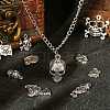 100Pcs 10 Styles Tibetan Style Alloy Pendants SKUL-CJ0001-01-6