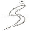 304 Stainless Steel Rope & Ball & Curb Chains Triple Layer Necklaces BJEW-K257-02P-2