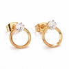 Ring SteelStud Earrings EJEW-C019-17G-1