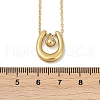 304 Stainless Steel U-shaped with Ball Pendant Necklaces NJEW-V004-01G-3