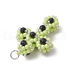 Glass Seed Beaded Cross Pendants PALLOY-MZ00642-4