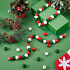 SOFPLATE Christmas Theme 5 Strands Spray Painted Natural Wood Beads Strands WOOD-SP0001-02A-4