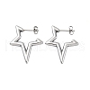 304 Stainless Steel Star Stud Earrings EJEW-B108-17P-4