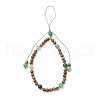 Dyed Natural Banded Agate & Wood Round Beaded Phone Hand Strap Chains HJEW-JM03365-03-2