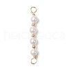 Round Shell Pearl Beaded Connector Charms PALLOY-JF03704-1
