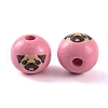 Wood European Beads WOOD-G021-01F-2