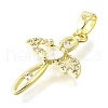Brass Micro Pave Cubic Zirconia Pendants KK-V007-43G-2