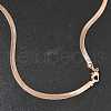 4mm Rack Plating Brass Herringbone Chain Necklaces for Women Men MAK-L044-17RG-3