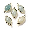 Natural Flower Amazonite Faceted Connector Charms G-K347-03G-19-1