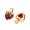 Brass Glass Charms KK-C095-04G-2